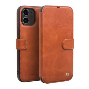 Θήκη iphone 12/iPhone 12 Pro 6.1 QIALINO Leather Magnetic Clasp Flip Case-light brown MPS14658
