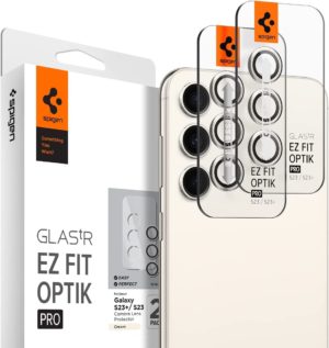 Spigen GLAS.tR EZ Fit OPTIK Pro Camera Lens Protector - Αντιχαρακτικό Προστατευτικό Γυαλί για Φακό Κάμερας Samsung Galaxy S23 / S23 Plus - 2 Τεμάχια - Cream (AGL06169) AGL06169