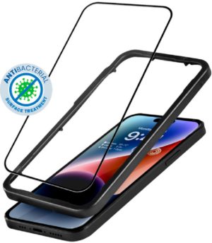 Crong Anti-Bacterial 3D Armor Glass - Fullface Αντιβακτηριδιακό Tempered Glass Apple iPhone 14 Pro - Black (CRG-AB3DAG-IP14P) CRG-AB3DAG-IP14P