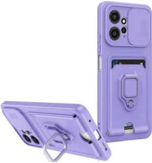 Bodycell Multifunction - Ανθεκτική Θήκη Xiaomi Redmi Note 12 4G με Λουράκι Λαιμού / Κάλυμμα Κάμερας / Ring Holder / Υποδοχή Κάρτας - Purple (5206015072451) BM-00182
