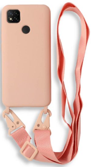Bodycell Θήκη Σιλικόνης με Λουράκι Λαιμού - Xiaomi Redmi 9C - Pink (5206015002892) BL-00187