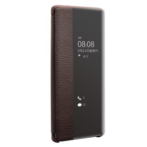 Θήκη Huawei Mate 30 Pro QIALINO Litchi Pattern Leather Flip View Case-Dark Brown MPS14630