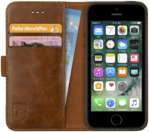 Rosso Deluxe Δερμάτινη Θήκη Πορτοφόλι Apple iPhone SE / 5S / 5 - Brown (8719246113307) 98136