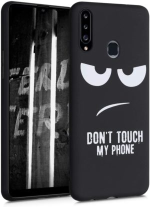 KWmobile Θήκη Σιλικόνης Samsung Galaxy A20s - Don t Touch My Phone White / Black (52931.01) 52931.01