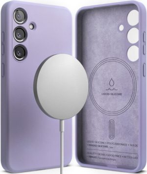 Ανθεκτική MagSafe Θήκη Σιλικόνης - Samsung Galaxy S24 - Ringke Silicone Magnetic - Lavender (8809961782954) 118394