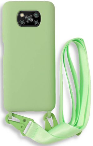 Bodycell Θήκη Σιλικόνης με Λουράκι Λαιμού - Xiaomi Poco X3 / X3 Pro / X3 NFC - Green (5206015002687) BL-00166