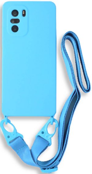 Bodycell Θήκη Σιλικόνης με Λουράκι Λαιμού - Xiaomi Mi 11i / Poco F3 - Blue (5206015002656) BL-00163
