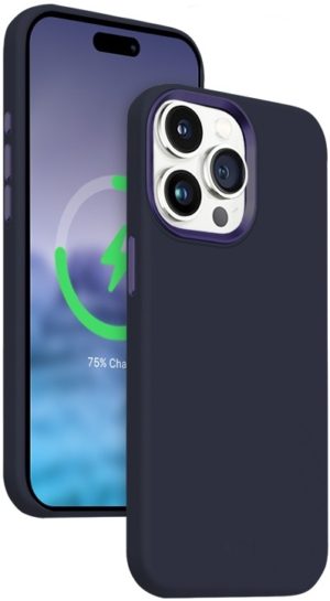 Crong Color Cover Lux Magnetic - Θήκη MagSafe Premium Σιλικόνης - Apple iPhone 15 Pro Max - Navy Blue (CRG-COLRLM-IP1567P-BLUE) CRG-COLRLM-IP1567P-BLUE
