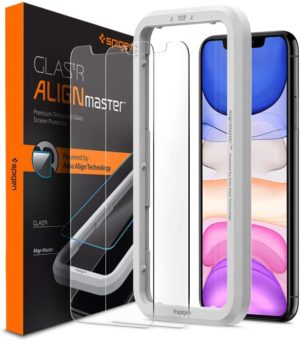Spigen GLAS.tR ALIGNmaster Slim Tempered Glass - Αντιχαρακτικό Γυαλί Οθόνης Apple iPhone 11 / XR - 2 Τεμάχια - Clear (AGL00101) AGL00101