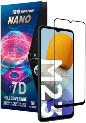 Crong 7D Nano Flexible Glass - Fullface Αντιχαρακτικό Υβριδικό Γυαλί Οθόνης Samsung Galaxy M23 - Black - 0.3mm (CRG-7DNANO-SGM23) CRG-7DNANO-SGM23