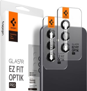 Spigen GLAS.tR EZ Fit OPTIK Pro Camera Lens Protector - Αντιχαρακτικό Προστατευτικό Γυαλί για Φακό Κάμερας Samsung Galaxy S23 FE - 2 Τεμάχια - Black (AGL06987) AGL06987