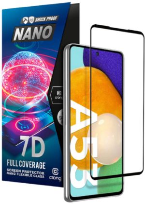 Crong 7D Nano Flexible Glass - Fullface Αντιχαρακτικό Υβριδικό Γυαλί Οθόνης Samsung Galaxy A53 5G - Black - 0.3mm (CRG-7DNANO-SGA53) CRG-7DNANO-SGA53