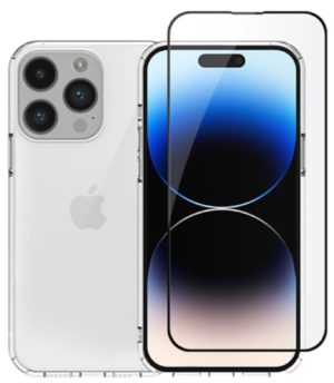 Vivid Σετ Διάφανη Θήκη Σιλικόνης & Full Face Tempered Glass - Apple iPhone 14 Pro - Transparent / Black (VIGELLY297GLASSBK) 13019903