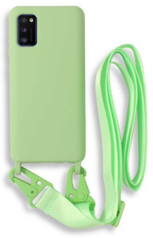 Bodycell Θήκη Σιλικόνης με Λουράκι Λαιμού - Samsung Galaxy A41 - Green (5206015001451) BL-00078
