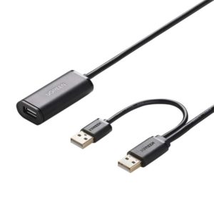Ugreen Deluxe Computer Cable USB 2.0 - Ενεργό Καλώδιο Επέκτασης / Ενίσχυσης Σήματος - 2 x USB-A (male) σε 1 x USB-A (female) - 5m - Black (20213) 20213