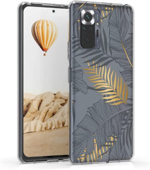 KWmobile Θήκη Σιλικόνης Xiaomi Redmi Note 10 Pro - Palm Leaves / Gold / Grey / Transparent (54559.02) 54559.02