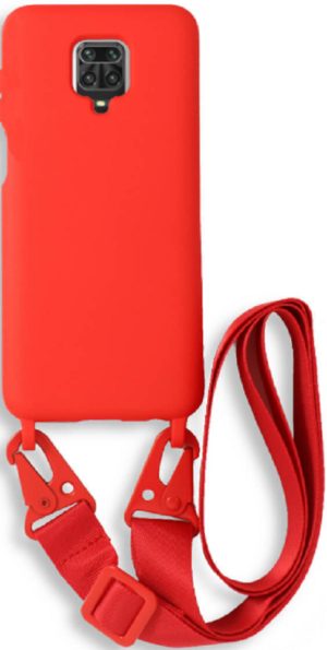 Bodycell Θήκη Σιλικόνης με Λουράκι Λαιμού - Xiaomi Redmi Note 9S / 9 Pro / 9 Pro Max - Red (5206015002632) BL-00161