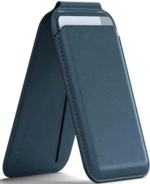 Satechi Vegan-Leather Magnetic Wallet Stand - MagSafe Θήκη - Πορτοφόλι για Κάρτες / Αναδιπλούμενη Βάση από Δέρμα Vegan - Dark Blue (ST-VLWB) ST-VLWB