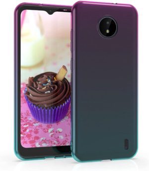 KWmobile Θήκη Σιλικόνης Nokia C20 / C10 - Bicolor / Dark Pink / Blue / Transparent (54862.01) 54862.01