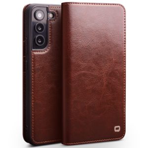 Θήκη Samsung Galaxy S22 Plus genuine QIALINO Classic Leather Wallet Case-Brown MPS15639