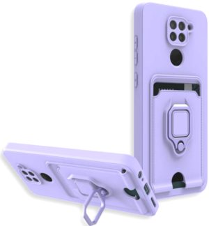 Bodycell Multifunction - Ανθεκτική Θήκη Xiaomi Redmi Note 9 με Λουράκι Λαιμού / Κάλυμμα Κάμερας / Ring Holder / Υποδοχή Κάρτας - Purple (5206015013508) BM-00170