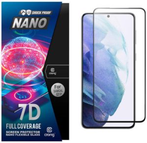 Crong 7D Nano Flexible Glass - Fullface Αντιχαρακτικό Υβριδικό Γυαλί Οθόνης Samsung Galaxy S21 Plus 5G - Black - 0.3mm (CRG-7DNANO-SGA21P) CRG-7DNANO-SGA21P