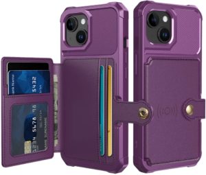 HappyCase 3 σε 1 - Θήκη Σιλικόνης με Ενσωματωμένο PU Πορτοφόλι - Apple iPhone 15 - Purple (8719246420795) 117287