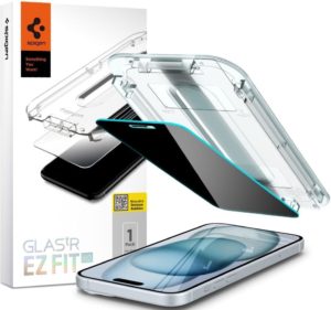 Spigen Tempered Glass GLAS.tR EZ Fit HD Privacy - Αντιχαρακτικό Γυαλί Προστασίας Απορρήτου Οθόνης - Apple iPhone 15 (AGL07121) AGL07121