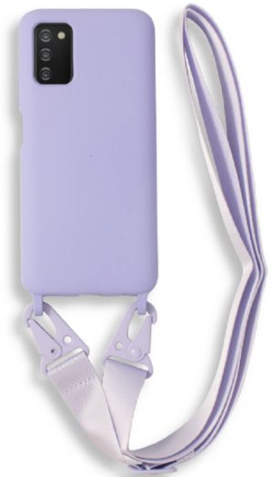 Bodycell Θήκη Σιλικόνης με Λουράκι Λαιμού - Samsung Galaxy A03s - Violet (5206015000546) BL-00041
