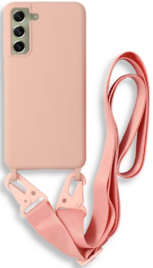 Bodycell Θήκη Σιλικόνης με Λουράκι Λαιμού - Samsung Galaxy S21 FE 5G - Pink (5206015001802) BL-00112