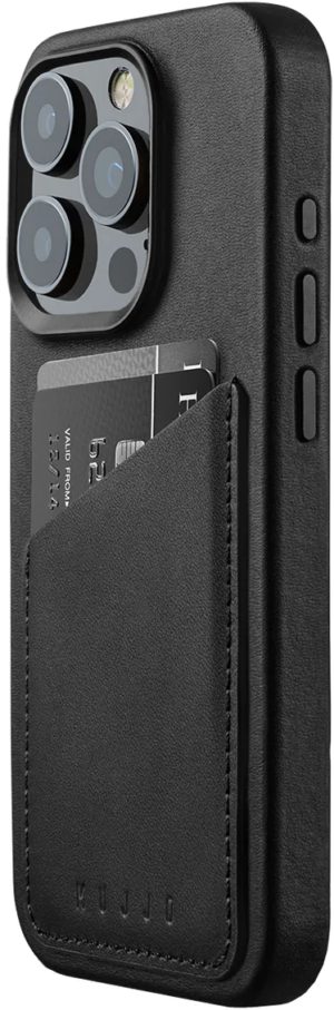 MUJJO Full Leather Wallet Case - Δερμάτινη Θήκη-Πορτοφόλι MagSafe - Apple iPhone 15 Pro - Black (MUJJO-CL-040-BK) MUJJO-CL-040-BK