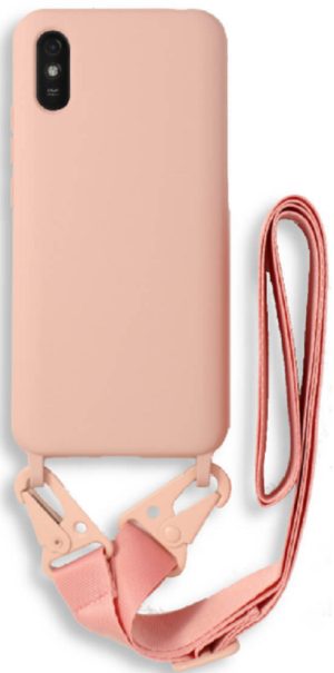 Bodycell Θήκη Σιλικόνης με Λουράκι Λαιμού - Xiaomi Redmi 9A / 9ΑΤ / 9i - Pink (5206015002854) BL-00183