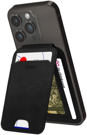 Rosso Element MagSafe Wallet - MagSafe Θήκη - Πορτοφόλι για Κάρτες / Αναδιπλούμενη Βάση - Black (8719246398995) 115401
