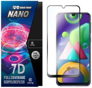 Crong 7D Nano Flexible Glass - Fullface Αντιχαρακτικό Υβριδικό Γυαλί Οθόνης Samsung Galaxy M21 - Black - 0.3mm (CRG-7DNANO-SGM21) CRG-7DNANO-SGM21