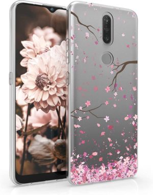 KWmobile Θήκη Σιλικόνης Nokia 2.4 - Cherry Blossoms / Pink / Dark Brown / Transparent (55163.01) 55163.01