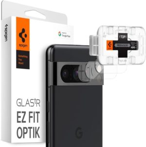 Spigen GLAS.tR EZ Fit OPTIK Lens Protector - Αντιχαρακτικό Προστατευτικό Γυαλί για Φακό Κάμερας Google Pixel 8 Pro - 2 Τεμάχια - Crystal Clear (AGL07394) AGL07394