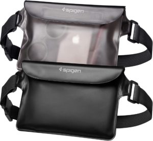 Spigen A620 Aqua Shield Waterproof Pouch Bag - Universal Αδιάβροχη Τσάντα Μέσης - IPX8 - 20 x 12 cm - Solid Black / Transparent Black - 2 Τεμάχια (AMP04531) AMP04531