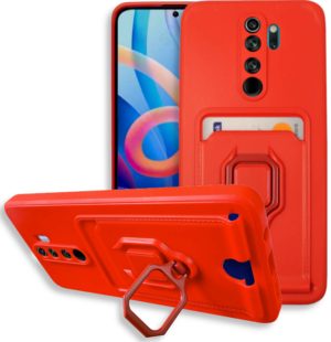 Bodycell Multifunction - Ανθεκτική Θήκη Xiaomi Redmi Note 8 Pro με Λουράκι Λαιμού / Κάλυμμα Κάμερας / Ring Holder / Υποδοχή Κάρτας - Red (5206015013324) BM-00168