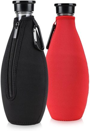 KW Bottle Coolers Sleeves - Ισοθερμική Θήκη για Μπουκάλια Μπύρας / Αναψυκτικά - 330ml - 500ml - Black / Red - 2 Τεμάχια (55883.01) 55883.01