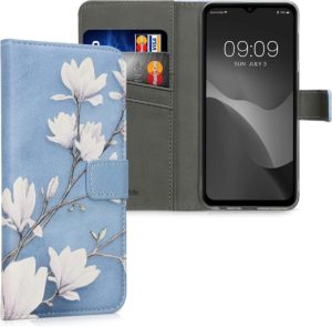 KWmobile Θήκη - Πορτοφόλι Samsung Galaxy M23 - Magnolias Taupe / White / Blue Grey (58002.01) 58002.01