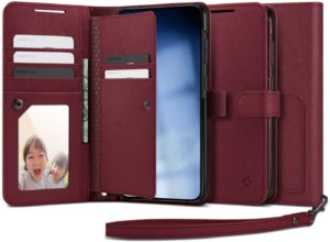 Spigen Wallet S Plus - Θήκη Πορτοφόλι Samsung Galaxy S23 Plus με Αποσπώμενο Λουράκι Χειρός - Burgundy (ACS05678) ACS05678