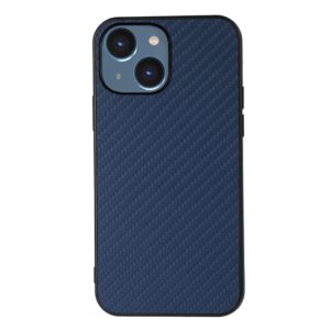 Θήκη iphone 15 Plus Carbon Fiber Texture PU leather Coated TPU-Blue MPS15936
