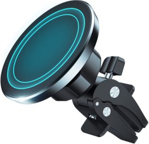 Crong Carclip Magnetic - Μαγνητική Βάση Στήριξης Κινητών MagSafe - Μαγνητικές Πλάκες για Συσκευές Χωρίς MagSafe για Αεραγωγούς Αυτοκινήτων - Black (CRG-CH6-BLK) CRG-CH6-BLK