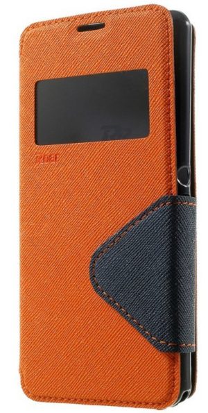 Θήκη Sony Xperia E3 Roar Diary View Window Leather Stand Case w/ Card Slot - Orange MPS10155
