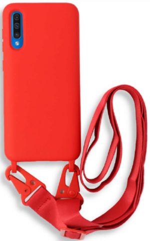 Bodycell Θήκη Σιλικόνης με Λουράκι Λαιμού - Samsung Galaxy A50 / A30s - Red (5206015001550) BL-00088