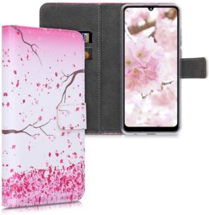 KWmobile Θήκη Πορτοφόλι Huawei Y6p - Cherry Blossoms / Light Pink / Dark Brown / White (52947.04) 52947.04