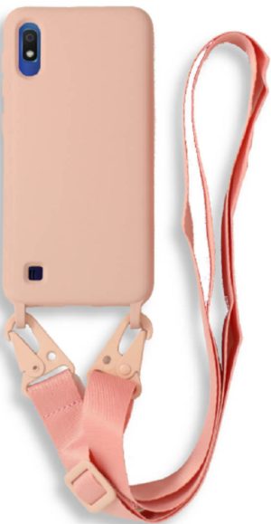 Bodycell Θήκη Σιλικόνης με Λουράκι Λαιμού - Samsung Galaxy A10 - Pink (5206015000638) BL-00043