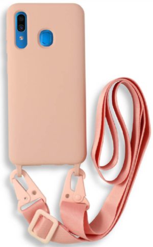 Bodycell Θήκη Σιλικόνης με Λουράκι Λαιμού - Samsung Galaxy A30 - Pink (5206015001321) BL-00065