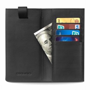 Θήκη Universal up to 6 genuine QIALINO Leather Wallet Case-Black MPS11838