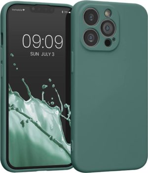KWmobile Soft Slim Flexible Rubber Cover with Camera Protector - Θήκη Σιλικόνης Apple iPhone 13 Pro με Πλαίσιο Κάμερας - Forest Green (58955.166) 58955.166